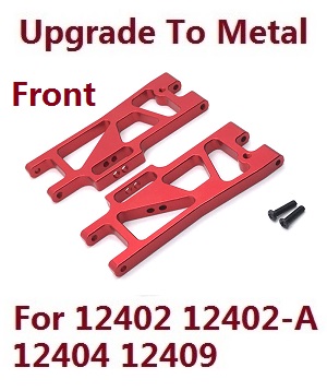 Wltoys 12401 12402 12402-A 12403 12404 RC Car spare parts upgrade to metal arm as-lower front swing (metal Red color) - Click Image to Close