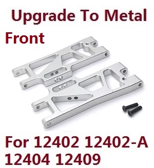 Wltoys 12401 12402 12402-A 12403 12404 RC Car spare parts upgrade to metal arm as-lower front swing (metal Silver color) - Click Image to Close