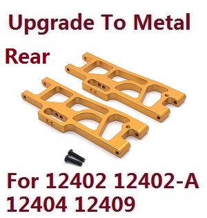 Wltoys 12401 12402 12402-A 12403 12404 RC Car spare parts upgrade to metal arm as-rear lower swing (metal Gold color)