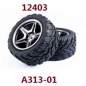 Wltoys 12401 12402 12402-A 12403 12404 RC Car spare parts tires (For 12403) 2pcs - Click Image to Close