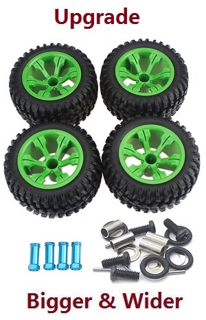 Wltoys 12401 12402 12402-A 12403 12404 RC Car spare parts upgrade tires 4pcs (Green)
