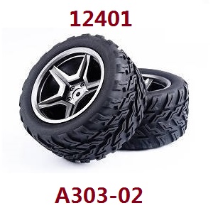 Wltoys 12401 12402 12402-A 12403 12404 RC Car spare parts tires (For 12401) 2pcs - Click Image to Close