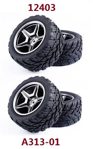 Wltoys 12401 12402 12402-A 12403 12404 RC Car spare parts tires 4pcs (For 12403)