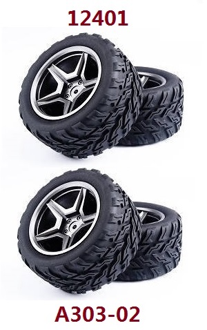 Wltoys 12401 12402 12402-A 12403 12404 RC Car spare parts tires 4pcs (For 12401)