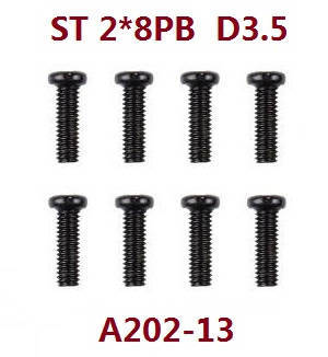 Wltoys 12401 12402 12402-A 12403 12404 RC Car spare parts screws 2*8PB A202-13