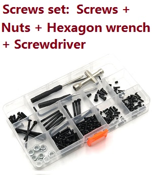 Wltoys 12401 12402 12402-A 12403 12404 RC Car spare parts screws set + nuts + hexagon wrench + screwdriver kit