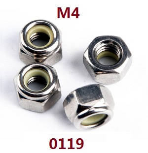 Wltoys 124012 124011 RC Car spare parts M4 nuts for fixing the tire 0119 - Click Image to Close