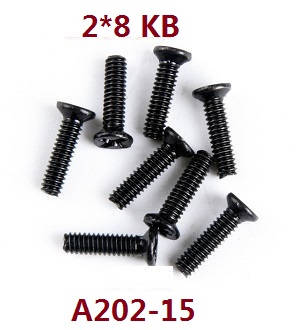Wltoys 124012 124011 RC Car spare parts countersunk head screws 2*8KB A202-15 - Click Image to Close