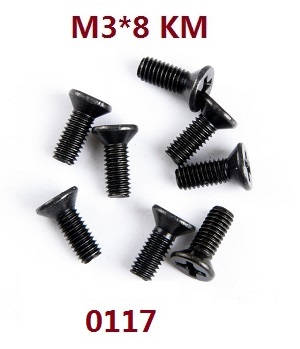 Wltoys 124012 124011 RC Car spare parts countersunk head screws 3*8KB 0117
