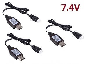 Wltoys 124012 124011 RC Car spare parts USB charger wire 7.4V 3pcs - Click Image to Close