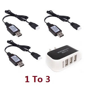 Wltoys 124012 124011 RC Car spare parts 1 to 3 charger adapter with 3*USB charger wire - Click Image to Close