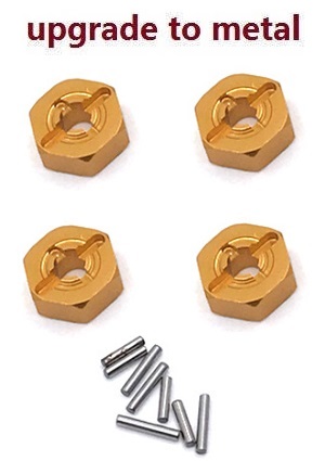 Wltoys 124018 RC Car spare parts hexagon adapter Metal Gold - Click Image to Close