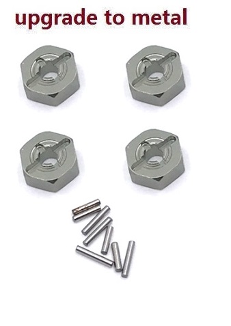 Wltoys 124018 RC Car spare parts hexagon adapter Metal Titanium color - Click Image to Close