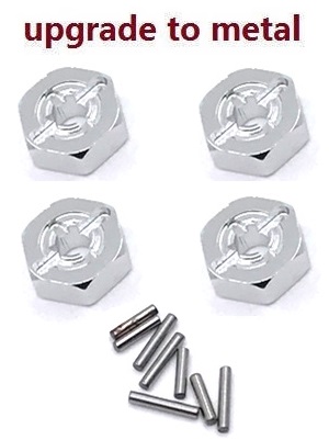 Wltoys 144001 RC Car spare parts hexagon adapter Metal Silver - Click Image to Close