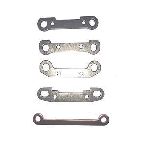 Wltoys 124018 RC Car spare parts steering linkage and swing arm strengthening plate set Gray - Click Image to Close