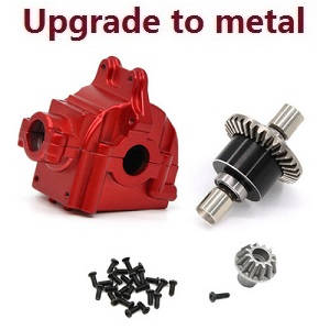 Wltoys 124019 RC Car spare parts differential module and active gear with wave box Metal Red