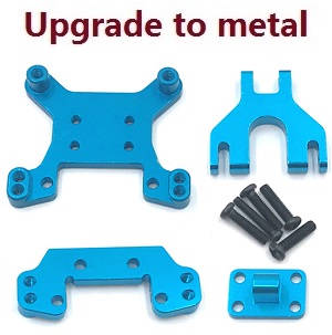 Wltoys 124018 RC Car spare parts front and rear shock absorber board set (Metal) Blue - Click Image to Close