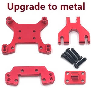 Wltoys 124018 RC Car spare parts front and rear shock absorber board set (Metal) Red - Click Image to Close