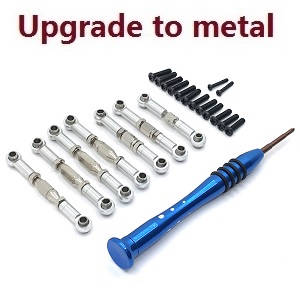 Wltoys 124019 RC Car spare parts steering rod and connect rod with screwdriver sets Metal Silver - Click Image to Close