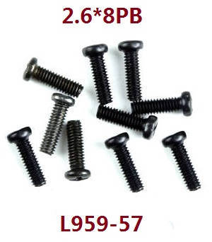 Wltoys 124019 RC Car spare parts screws 2.6*8PB L959-57