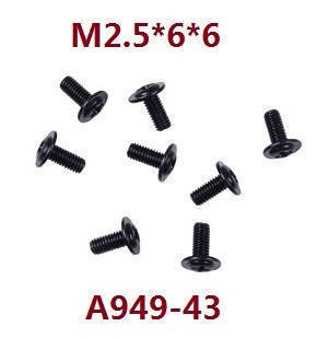 Wltoys 124018 RC Car spare parts screws 2.5*6*6 A949-43