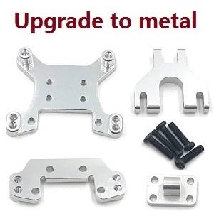 Wltoys 124018 RC Car spare parts front and rear shock absorber board set (Metal) Silver - Click Image to Close