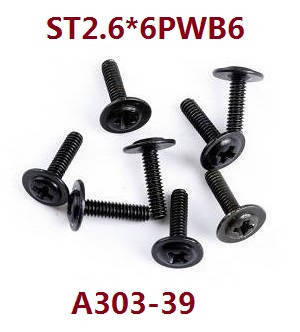 Wltoys 124019 RC Car spare parts screws ST2.6*6PWB6 A303-39 - Click Image to Close