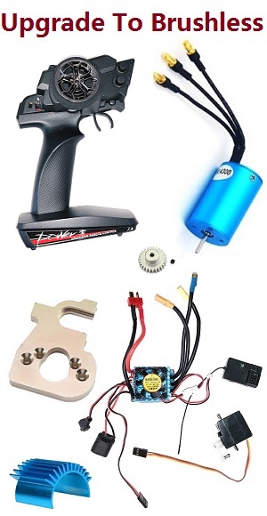 Wltoys 124018 RC Car spare parts upgrade to brushless motor kit A (Transmitter + Receiver + ESC + Motor + SERVO + Gear + Fixed board + Heat sink)