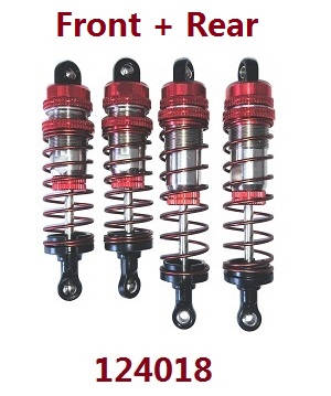 Wltoys 124018 RC Car spare parts front and rear shock absorber Red - Click Image to Close