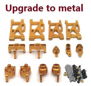 Wltoys 124019 RC Car spare parts 6-In-1 upgrade to metal kit Gold