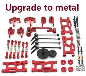 Wltoys 144001 RC Car spare parts 11-In-1 upgrade to metal kit Red