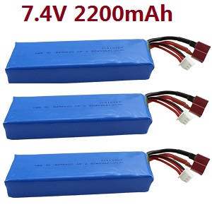 Wltoys 124019 RC Car spare parts 7.4v 2200mAh battery 3pcs - Click Image to Close