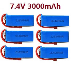 Wltoys 124019 RC Car spare parts upgrade to 7.4v 3000mAh battery 6pcs - Click Image to Close