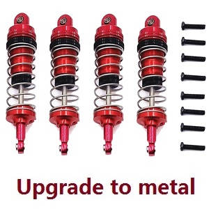 Wltoys 124018 RC Car spare parts shock absorber (Metal) Red - Click Image to Close