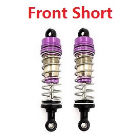 Wltoys 124019 RC Car spare parts shock absorber Purple 2pcs (Front short) - Click Image to Close
