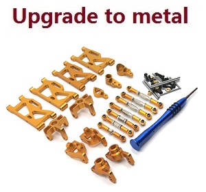 Wltoys 124019 RC Car spare parts 7-IN-1 upgrade to metal kit Gold