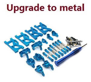 Wltoys 124019 RC Car spare parts 7-IN-1 upgrade to metal kit Blue