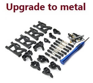 Wltoys 124019 RC Car spare parts 7-IN-1 upgrade to metal kit Black