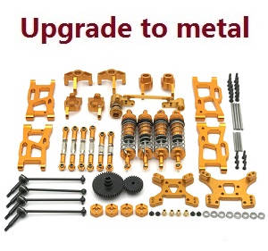 Wltoys 124019 RC Car spare parts 13-IN-1 upgrade to metal kit Gold