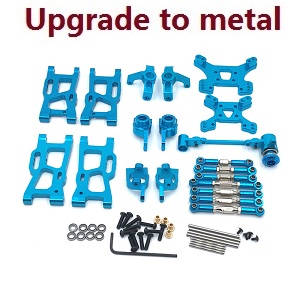 Wltoys 124019 RC Car spare parts 8-IN-1 upgrade to metal kit Blue