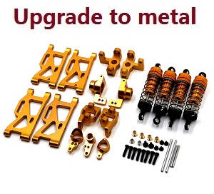 Wltoys 124019 RC Car spare parts 7-IN-1 upgrade to metal kit Gold