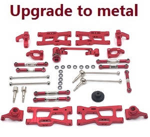 Wltoys 144001 RC Car spare parts 12-IN-1 upgrade to metal kit Red - Click Image to Close