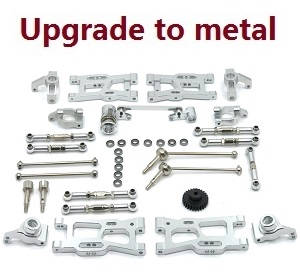 Wltoys 124019 RC Car spare parts 12-IN-1 upgrade to metal kit Silver