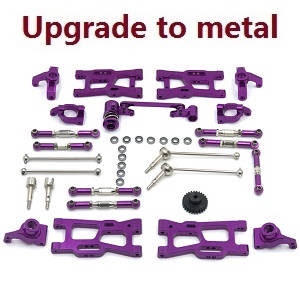 Wltoys 124019 RC Car spare parts 12-IN-1 upgrade to metal kit Purple