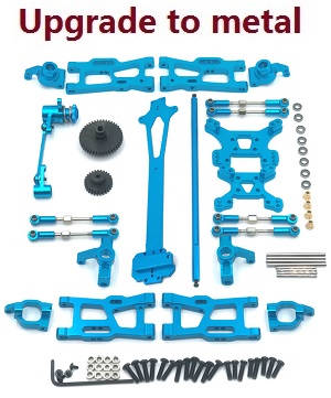 Wltoys 124019 RC Car spare parts 12-IN-1 upgrade to metal kit Blue