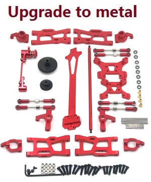 Wltoys 124019 RC Car spare parts 12-IN-1 upgrade to metal kit Red - Click Image to Close