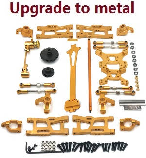 Wltoys 124019 RC Car spare parts 12-IN-1 upgrade to metal kit Gold