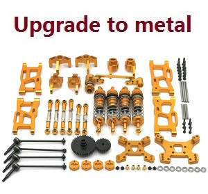 Wltoys 124019 RC Car spare parts 13-IN-1 upgrade to metal kit Gold
