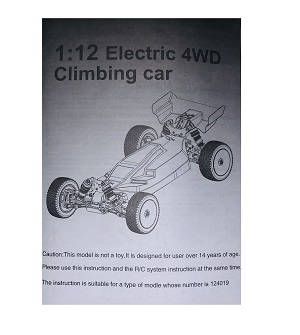 Wltoys 124019 RC Car spare parts English manual book