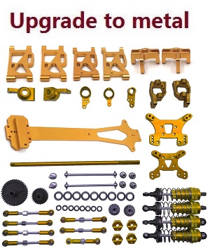 Wltoys 124019 RC Car spare parts 20-IN-1 upgrade to metal kit Gold